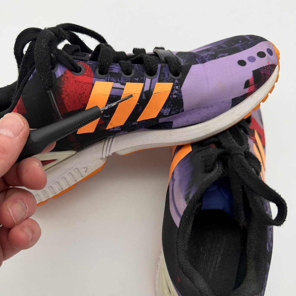 Adidas ZX Flux Torsion Multi-Color Purple Orange Digital Print Sneakers Mens